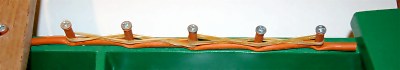 Rubber bands prevent noise on an School Orff xylophone